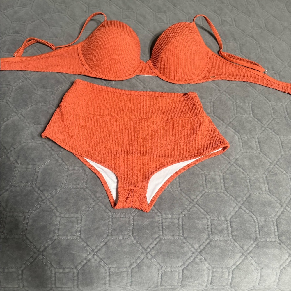 VS PINK bikini swim. Dark orange or rusty in color. Worn once then Washed once.